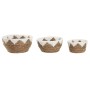 Centerpiece Home ESPRIT White Natural 30,5 x 30,5 x 14 cm (3 Pieces) | Tienda24 Tienda24.eu