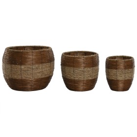 Set de pots de fleurs Orange Terre cuite 19 x 19 x 17 cm Rond (2 Unités) | Tienda24 Tienda24.eu