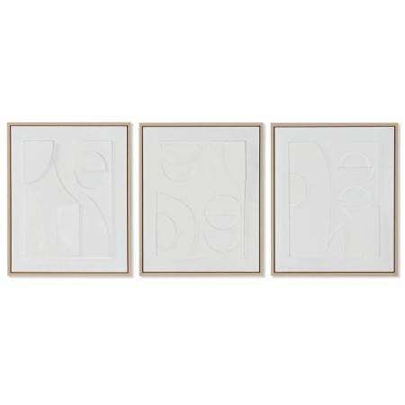 Painting Home ESPRIT White polystyrene Canvas Abstract Scandinavian 40 x 4,8 x 50 cm (3 Units) | Tienda24 Tienda24.eu