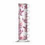 Set di 6 Tazze da Caffè Bialetti 29596 Bianco Rosa Porcellana 90 ml (