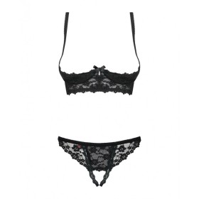 Set di Lingerie con Pizzo Obsessive Letica Nero S/M di Obsessive, Completi intimi - Rif: M0400667, Prezzo: 21,90 €, Sconto: %