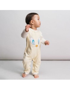 Baby's Long-sleeved Romper Suit Looney Tunes Grey | Tienda24 Tienda24.eu