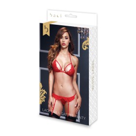 Conjunto de Encaje Sexy Rojo Talla Única Baci Lingerie BW3101-REDOS Rojo (Talla única) de Baci Lingerie, Conjuntos de lencerí...