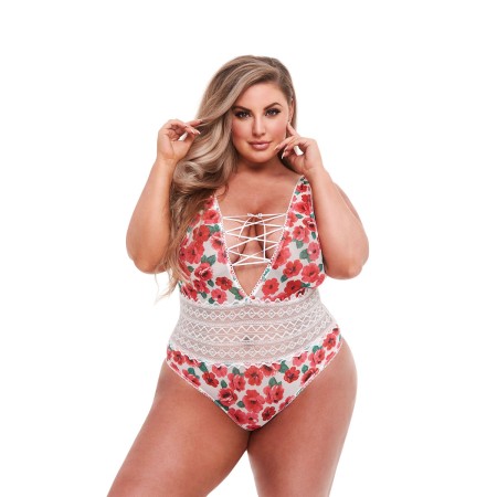 Body Baci Lingerie Floral & Lace Blanco Multicolor XL Queen | Tienda24 - Global Online Shop Tienda24.eu