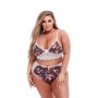 Conjunto de Lingerie com Renda Baci Lingerie Floral & Lace Cinzento (XL) | Tienda24 - Global Online Shop Tienda24.eu