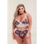 Conjunto de Lingerie com Renda Baci Lingerie Floral & Lace Cinzento (XL) | Tienda24 - Global Online Shop Tienda24.eu