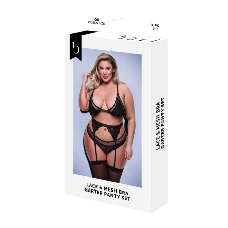 Underwear Set Baci Lingerie Black 3 Pieces (Queen) | Tienda24 - Global Online Shop Tienda24.eu