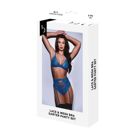 Conjunto de Lencería Baci Lingerie Garter & Panty Azul (S/M) | Tienda24 - Global Online Shop Tienda24.eu