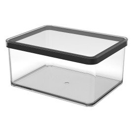 Bucket container Rotho Black Transparent Plastic | Tienda24 Tienda24.eu