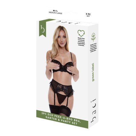 Unterwäsche-Set Baci Lingerie Peek-A-Boo Bra Schwarz (S/M) | Tienda24 - Global Online Shop Tienda24.eu