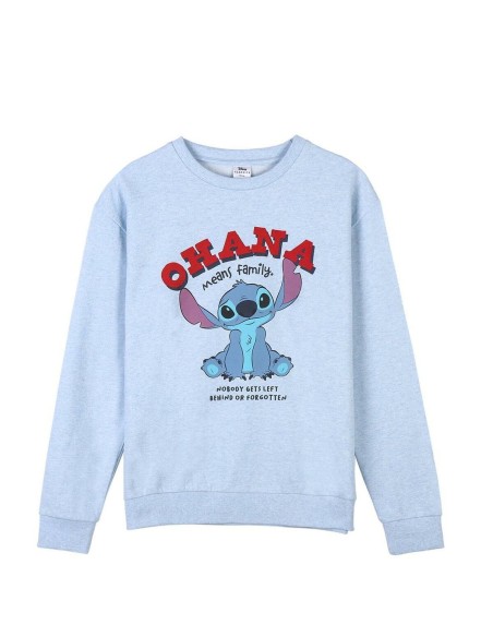 Sudadera sin Capucha Unisex Stitch Azul claro | Tienda24 Tienda24.eu