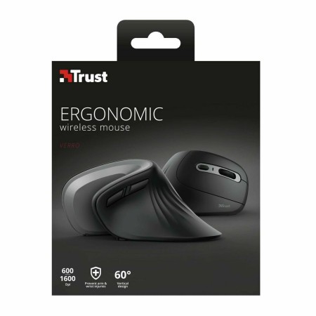 Wireless Mouse Trust Verro Black Monochrome 1600 dpi | Tienda24 Tienda24.eu