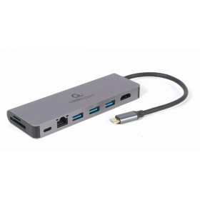 Hub USB Aisens ASUC-4P002-GR Gris 100 W (1 unidad) | Tienda24 Tienda24.eu