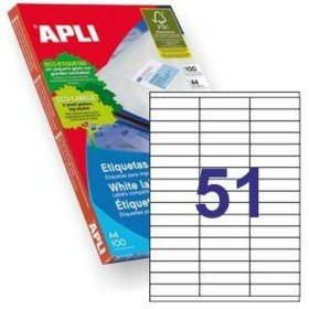 Adhesive labels Apli 01294 100 Sheets 70 x 16,9 mm White by Apli, Adhesive labels and stickers - Ref: S9901284, Price: 21,48 ...