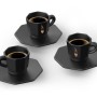 Set di Tazze da Caffè Bialetti 700000671 Nero Porcellana 75 ml