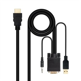 Adaptador HDMI para VGA com Áudio NANOCABLE 10.15.4350 1,8 m Preto de NANOCABLE, Adaptadores DVI-HDMI - Ref: S9905017, Preço:...