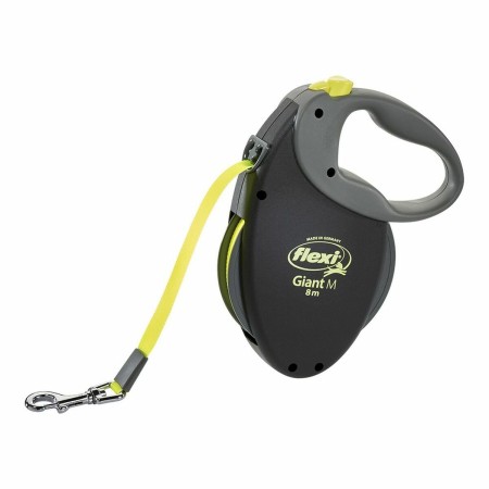 Correa para Perro Flexi NEON GIANT M Negro Amarillo/Negro