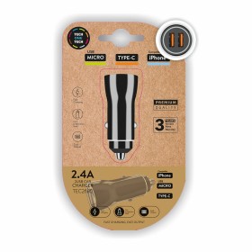 Chargeur de voiture Tech One Tech TEC2802 Double USB-C Micro USB de Tech One Tech, Adaptateurs - Réf : S9907651, Prix : 5,24 ...