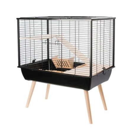 Cage Zolux 205621NOI Bois Métal Plastique Métal/Plastique 27 x 58 x 48 cm 78 x 81 x 48 cm (1 Pièce) | Tienda24 Tienda24.eu