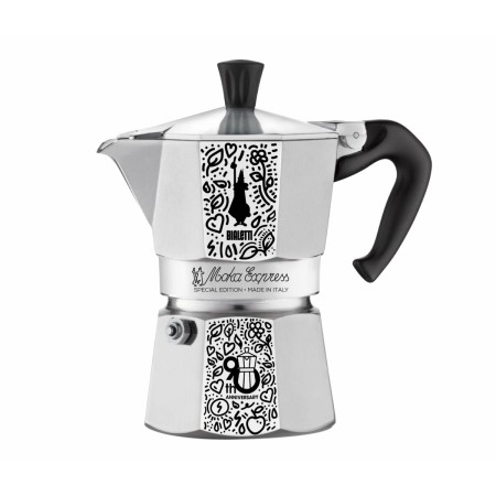 Caffettiera Italiana Bialetti Moka Express Nero Alluminio Plastica 3 T