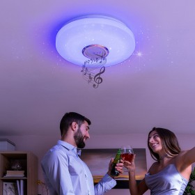 Candeeiro LED de Teto com Altifalante Lumavox InnovaGoods de InnovaGoods, Iluminação de teto interior - Ref: V0103688, Preço:...