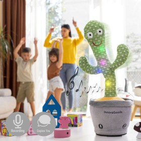 Cactus Bailarín y Parlanchín Recargable con Música y LED Multicolor Cacxi InnovaGoods de InnovaGoods, Mascotas electrónicas -...