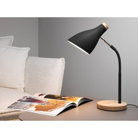 Flexo/Lampe de bureau Alexandra House Living Blanc Métal Fer Bois de manguier 22 x 79 x 17 cm | Tienda24 Tienda24.eu