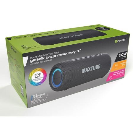 Portable Bluetooth Speakers Tracer MaxTube Black 20 W | Tienda24 Tienda24.eu