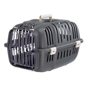 Gaiola de transporte para animais de estimação MPETS 62 x 53 x 58 cm Branco Branco/Preto Plástico | Tienda24 Tienda24.eu