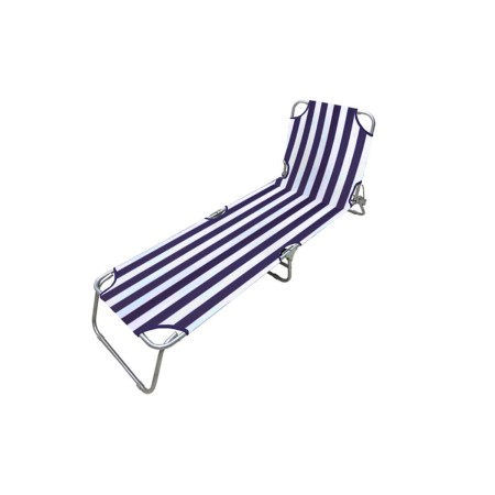 Chaise longue Marbueno Rayures Bleu Blanc 187 x 24 x 55 cm de Marbueno, Bains de soleil - Réf : D1400019, Prix : 33,71 €, Rem...