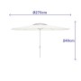 "Marbueno Parasol Acier 8 Baleines D270 cm Polyester Blanc Jardin, Piscine et Terrasse 10187" de Marbueno, Parasols - Réf : D...