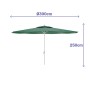 Marbueno Ombrellone Acciaio 8 Steli D300 cm Poliestere Verde Giardino, Piscina e Terrazza 10190 di Marbueno, Ombrelloni - Rif...