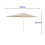 Marbueno Ombrellone Acciaio 6 stecche D200x300 cm Poliestere Beige Giardino, Piscina e Terrazza 10192 di Marbueno, Ombrelloni...