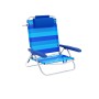 Marbueno Sedia Pieghevole 5 Posizioni Alluminio con Cuscino Righe Blu Mare e Piscina 61X68X82 cm 10242 di Marbueno, Sedie pie...