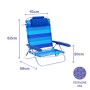 Marbueno Silla Plegable 5 Posiciones Aluminio con Cojin Rayas Azules Playa y Piscina 61X68X82 cm 10242 de Marbueno, Sillas pl...