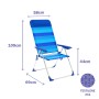 Marbueno Chaise Pliante 5 Positions Aluminium avec Coussin Rayures Bleues Plage et Piscine 69X58X109 cm 10248 de Marbueno, Ch...