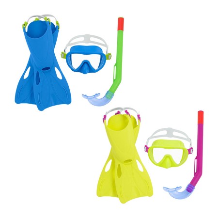 Bestway Conjunto Snorkel Junior Correia Anatómica Cores Sortidas 37-41 +7 Anos Praia e Piscina 25019 de Bestway, Packs de sno...