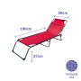 Chaise Longue Pliable Acier Avec Coussin Jardin et Piscine 190X58X27 cm Rouge 10000 Marbueno de Marbueno, Bains de soleil - R...