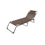 Marbueno Cadeira de Aço Dobrável com Almofada para Jardim e Piscina 190X58X27 cm Marrom 10001 de Marbueno, Espreguiçadeiras -...