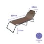 Marbueno Cadeira de Aço Dobrável com Almofada para Jardim e Piscina 190X58X27 cm Marrom 10001 de Marbueno, Espreguiçadeiras -...