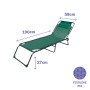 Marbueno Chaise Longue Pliante Acier Avec Coussin Jardin et Piscine 190X58X27 cm Vert 10002 de Marbueno, Bains de soleil - Ré...