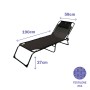 Marbueno Chaise Longue Pliante Acier Avec Coussin Jardin et Piscine 190X58X27 cm Noire 10004 de Marbueno, Bains de soleil - R...