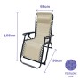 Marbueno Chaise Longue Pliante Acier Avec Coussin Jardin et Piscine 90X66X108 cm Gravité Zéro Beige 10005 de Marbueno, Chaise...