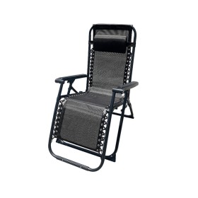 Marbueno Transat Pliante Acier Avec Coussin Jardin et Piscine 90X66X108 cm Gravité Zéro Noire 10006 de Marbueno, Chaises plia...