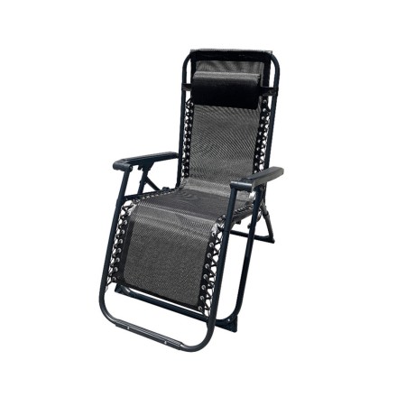 Marbueno Transat Pliante Acier Avec Coussin Jardin et Piscine 90X66X108 cm Gravité Zéro Noire 10006 de Marbueno, Chaises plia...