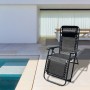 Marbueno Klappbarer Stahl Liegestuhl mit Kissen Garten und Pool 90X66X108 cm Schwerkraft Null Schwarz 10006 von Marbueno, Kla...