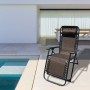 Marbueno Espreguiçadeira Dobrável Aço com Almofada Jardim e Piscina 90X66X108 cm Gravidade Zero Marrom 10007 de Marbueno, Cad...