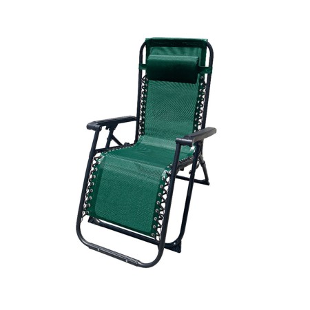 Marbueno Espreguiçadeira Dobrável Aço Com Almofada Jardim e Piscina 90X66X108 cm Gravidade Zero Verde 10008 de Marbueno, Cade...