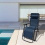 Marbueno Klappbarer Stahl Liegestuhl mit Kissen Garten und Pool 90X66X108 cm Schwerkraft Null Dunkelblau 10011 von Marbueno, ...