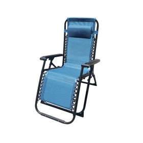 Marbueno Tumbona Plegable Acero Con Cojin Jardin y Piscina 90X66X108 cm Gravedad Cero Azul 10345 de Marbueno, Sillas plegable...